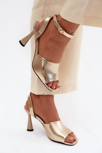 Moteriškos basutės su kulniukais Vinceza 62297 aukso spalvos