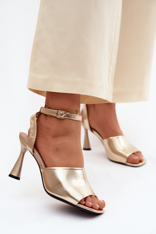 Moteriškos basutės su kulniukais Vinceza 62297 aukso spalvos