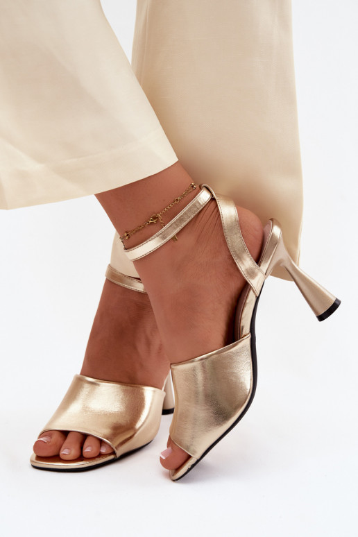 Moteriškos basutės su kulniukais Vinceza 62297 aukso spalvos