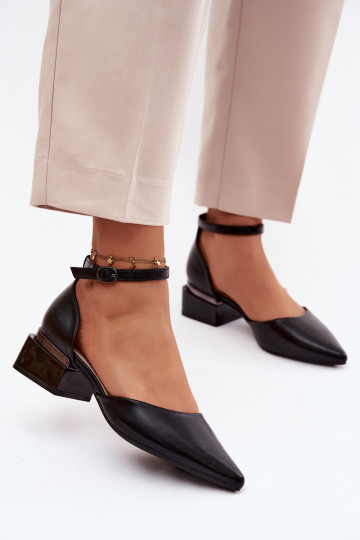 Bateliai Klocke su dirželiais Vinceza 62278 juodos spalvos