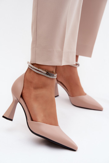 Bateliai su kulniukaissuBłyszczącym Juostelėsem Vinceza 62283 smėlio spalvos 2