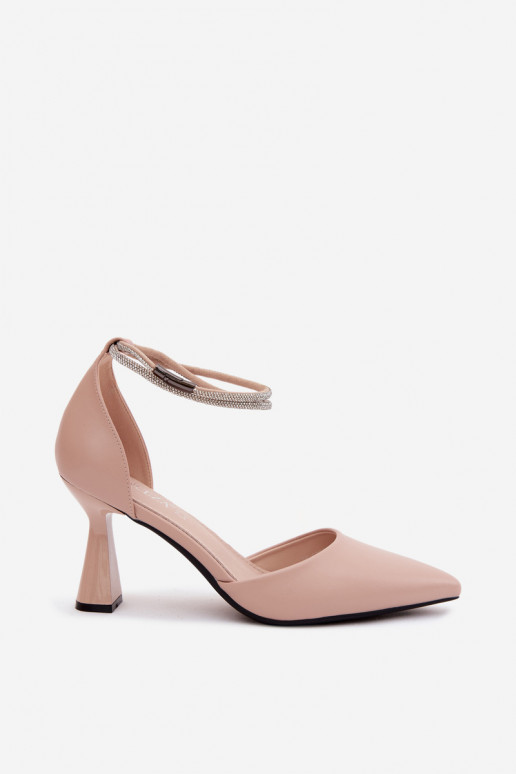 Bateliai su kulniukaissuBłyszczącym Juostelėsem Vinceza 62283 smėlio spalvos