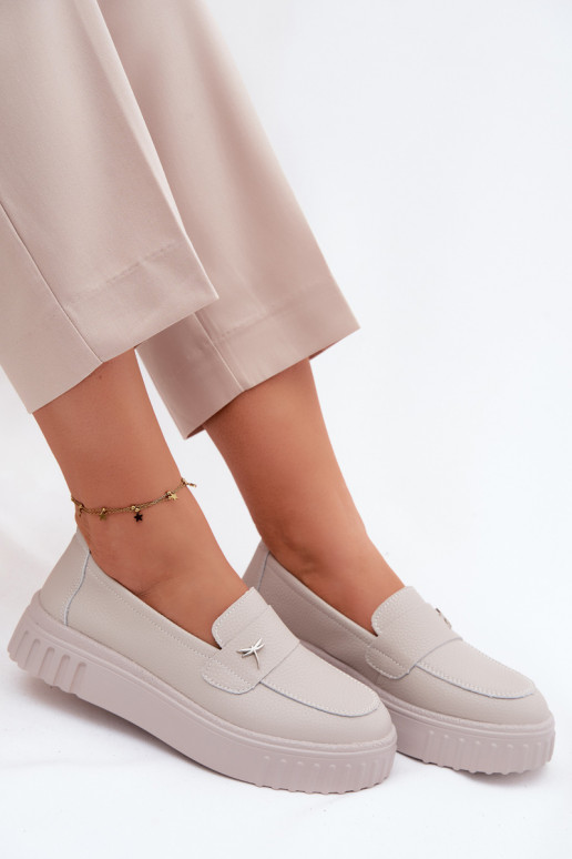 Oda batai Moteriškas su platforma Įsispiriamo modelio Vinceza 93218 smėlio spalvos