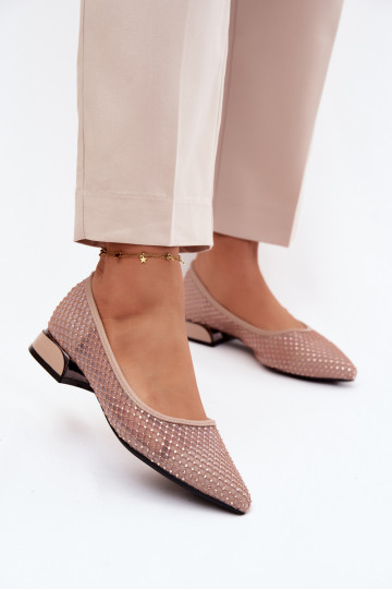 Balerinos Ant žemo kulno Tinklelis Su dekoracija Vinceza 62294 smėlio spalvos 2