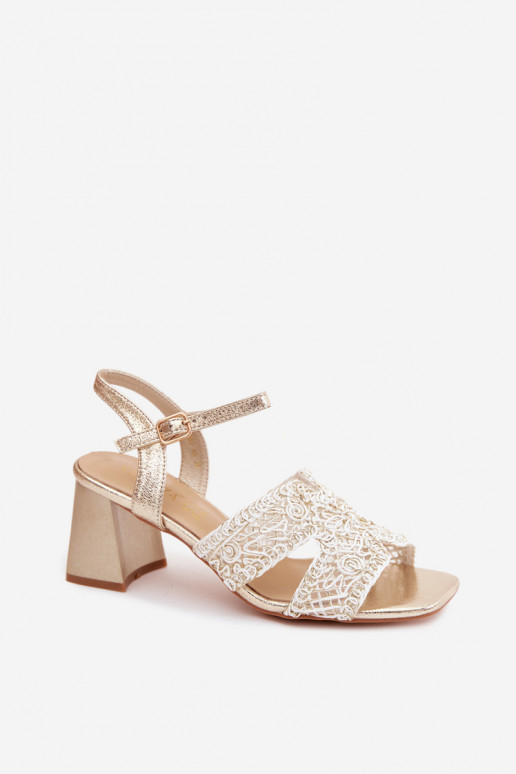 Moteriškos aukštakulnės basutės Vinceza 20282 aukso spalvos