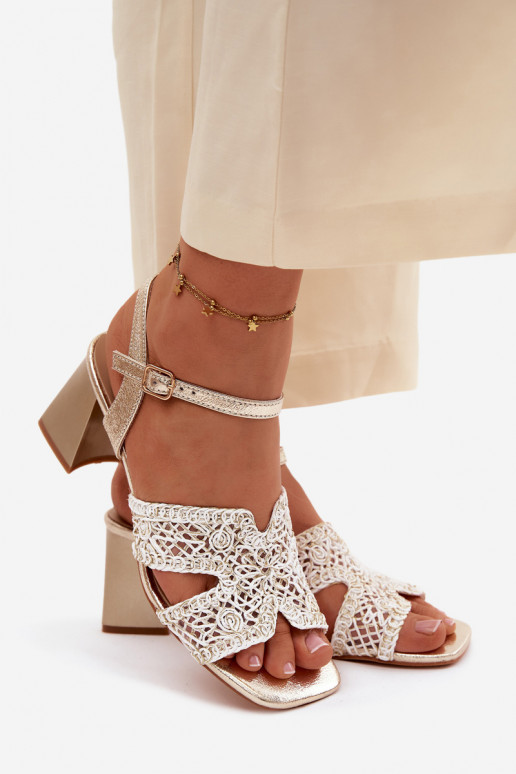 Moteriškos aukštakulnės basutės Vinceza 20282 aukso spalvos