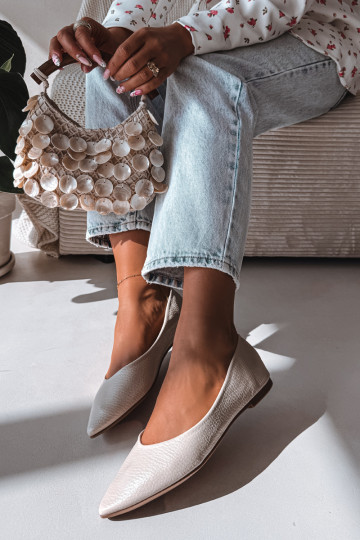 Balerinos iš dirbtinės odos smėlio spalvos Nelisa