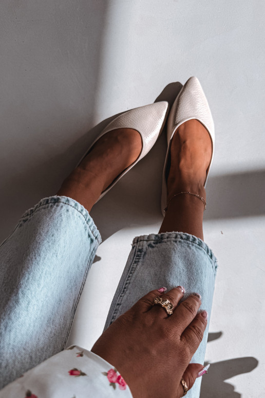 Balerinos iš dirbtinės odos smėlio spalvos Nelisa