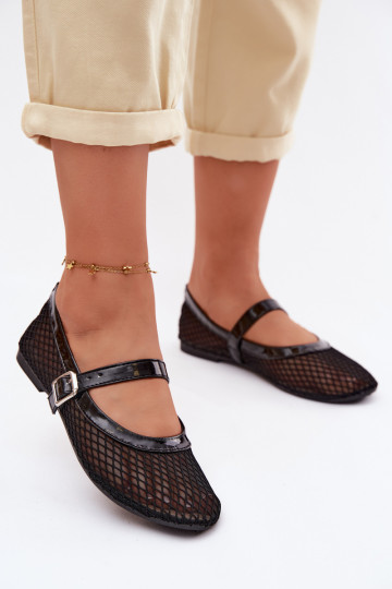 Tinklelis Balerinos su dirželiais juodos spalvos Gaia 2