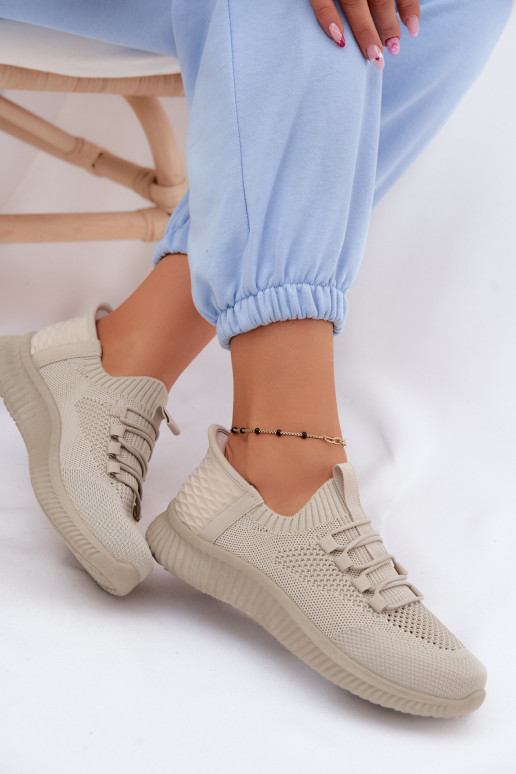  Įsispiriamo modelio sportiniai bateliai Moteriškas smėlio spalvos Olive