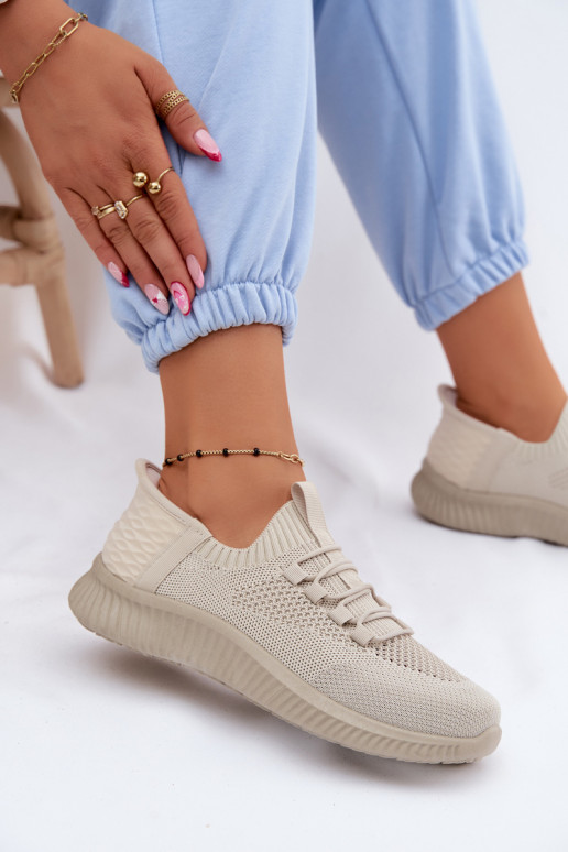  Įsispiriamo modelio sportiniai bateliai Moteriškas smėlio spalvos Olive