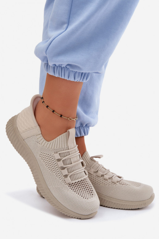  Įsispiriamo modelio sportiniai bateliai Moteriškas smėlio spalvos Olive