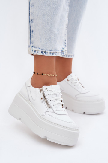 Oda Sneakers modelio batai Moteriškas su platforma Zazoo N1084 baltos spalvos 2