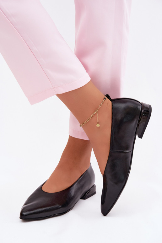 Balerinos su plačiais kulniukais juodos spalvos Hoshi