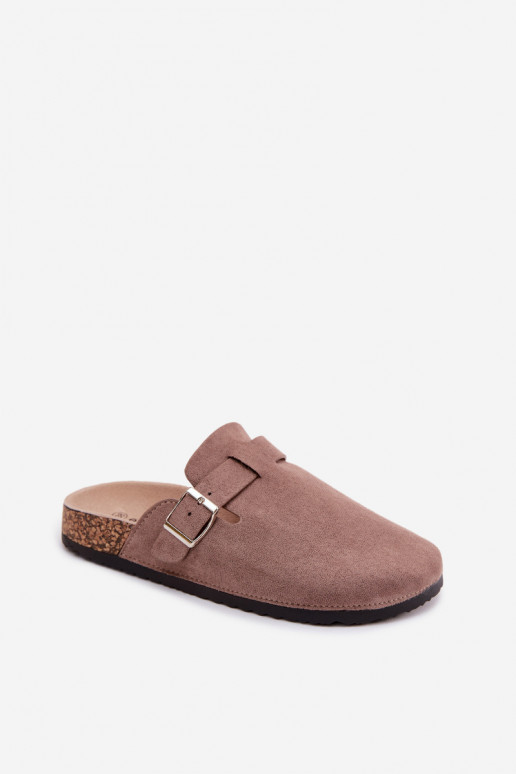 Šlepetės Klumpės Moteriškas su sagtimis smėlio spalvos Lacey