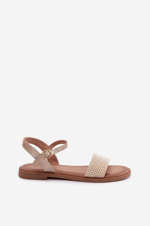 Moteriškos basutės su plačiais kulniukais aukso spalvos Lumina