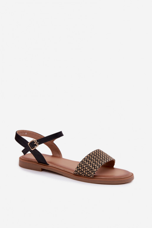 Moteriškos basutės su plačiais kulniukais juodos spalvos Lumina