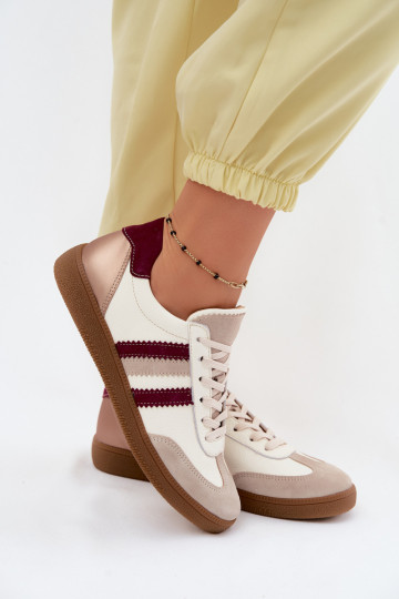 Oda Sneakers modelio batai Moteriškas Zazoo N1234S2 Baltos-bordo spalvos