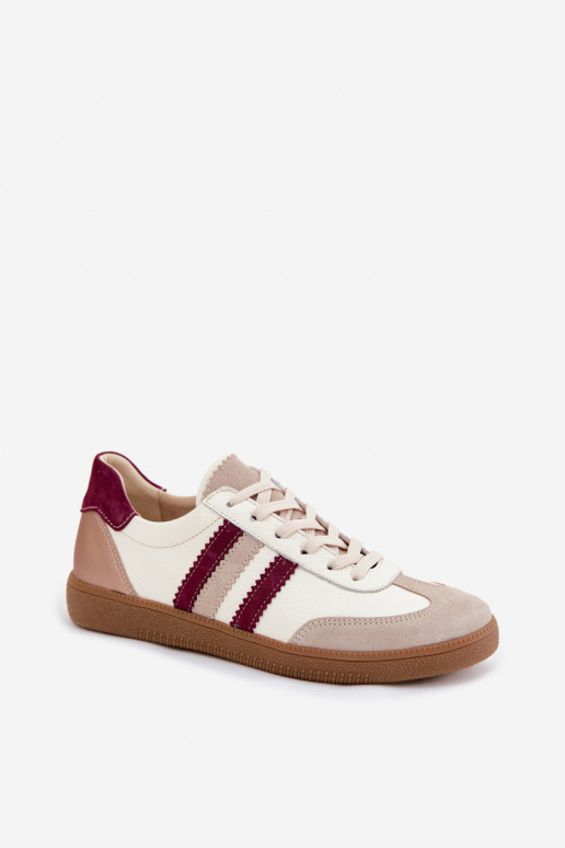 Odiniai sportbačiai Zazoo N1234S2 baltos-bordo spalvos