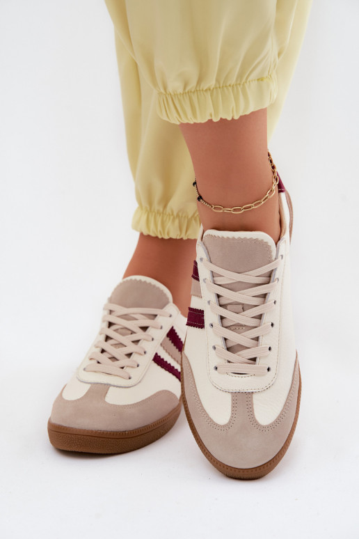 Oda Sneakers modelio batai Moteriškas Zazoo N1234S2 Baltos-bordo spalvos