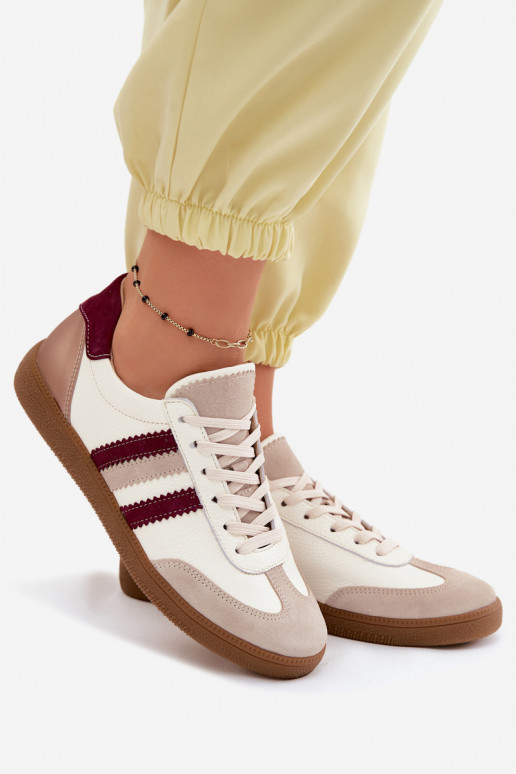 Oda Sneakers modelio batai Moteriškas Zazoo N1234S2 Baltos-bordo spalvos