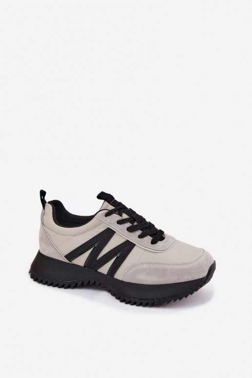 iš zomšos Sneakers modelio batai Moteriškas su platforma Vinceza 41521 pilkos spalvos