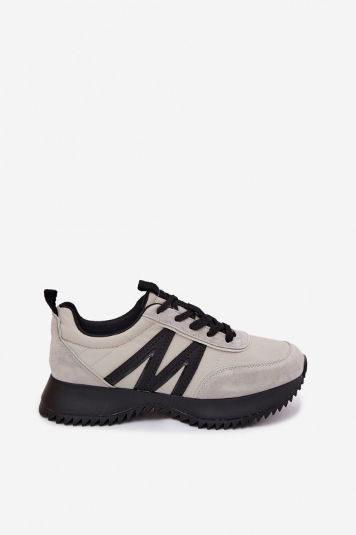 iš zomšos Sneakers modelio batai Moteriškas su platforma Vinceza 41521 pilkos spalvos