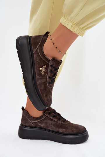 Oda iš zomšos batai Moteriškas su platforma Vinceza 41523 CzekoladoĮe