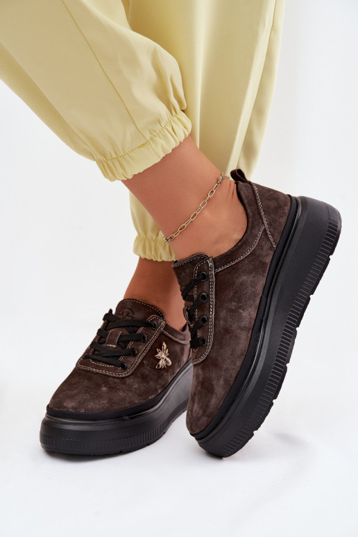 Oda iš zomšos batai Moteriškas su platforma Vinceza 41523 CzekoladoĮe