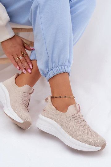  sportiniai bateliai Sneakers modelio batai Moteriškas Įsispiriamo modelio Kobbo 102425 smėlio spalvos