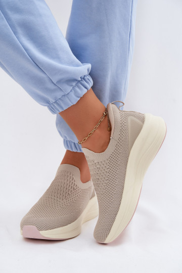 Įsispiriamo modelio Sneakers modelio batai Moteriškas  Kobbo 102424 smėlio spalvos 2