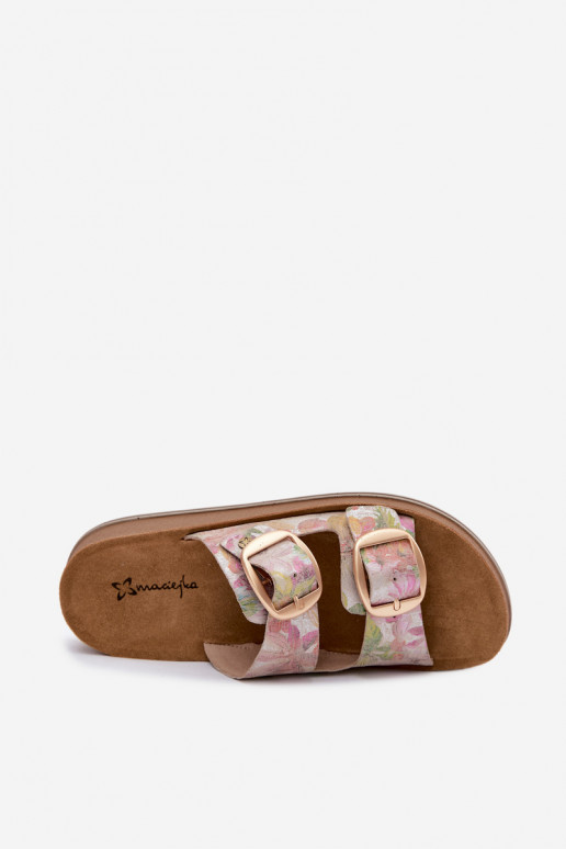 Odinės šlepetės Raštuotas su sagtimis Tai turiciejka P7537-39 įvairių spalvų