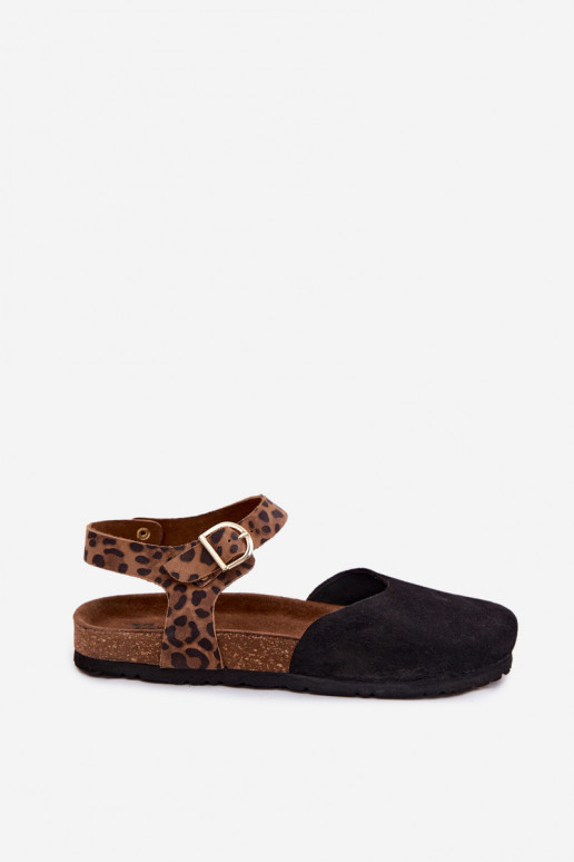 Oda Moteriškos zomšinės basutėssuZakrytymi Palcami Tai turiciejka H7365-01 juodos spalvos