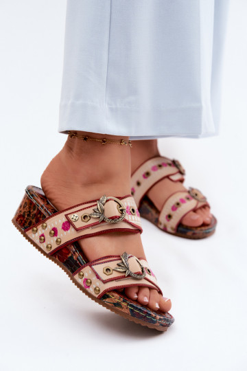 Oda Raštuotas Moteriškos šlepetės su platforma Tai turiciejka K7406-04 įvairių spalvų 2