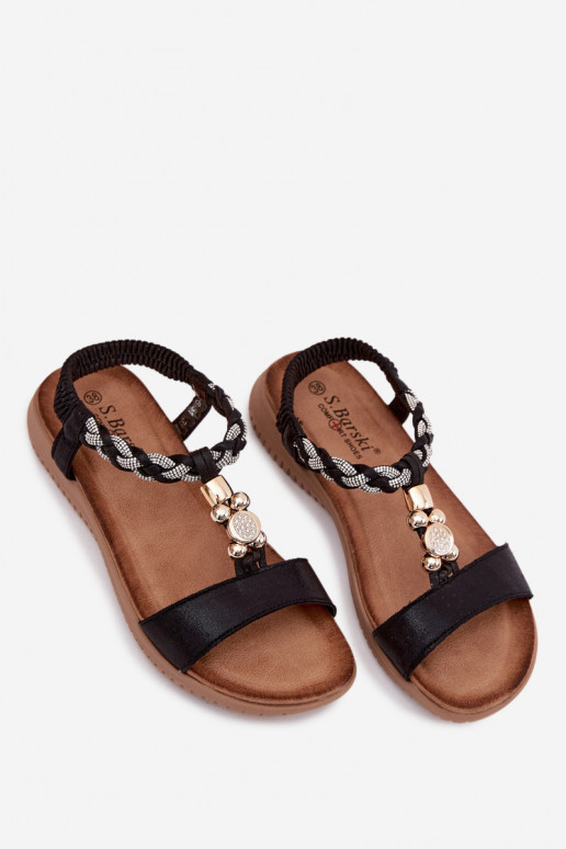 Lygiapadės basutės moterims S.Barski KV61-6051 juodos spalvos