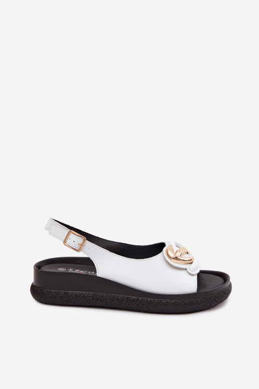 Oda Platforminės basutės su ornamentais S.Barski KV61-6047 baltos spalvos