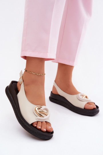 Oda Platforminės basutės su ornamentais S.Barski KV61-6047 smėlio spalvos 2