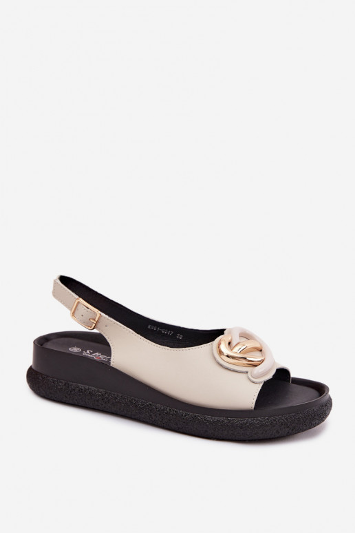 Oda Platforminės basutės su ornamentais S.Barski KV61-6047 smėlio spalvos