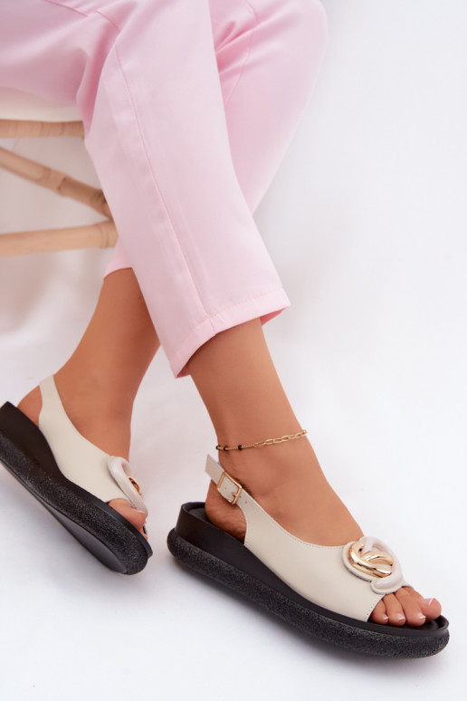 Oda Platforminės basutės su ornamentais S.Barski KV61-6047 smėlio spalvos