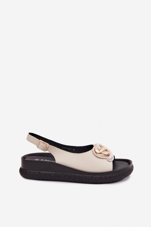 Oda Platforminės basutės su ornamentais S.Barski KV61-6047 smėlio spalvos