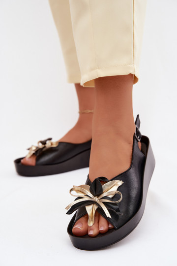 Moteriškos basutės Moteriškas su ornamentais S.Barski KV61-6045 juodos spalvos