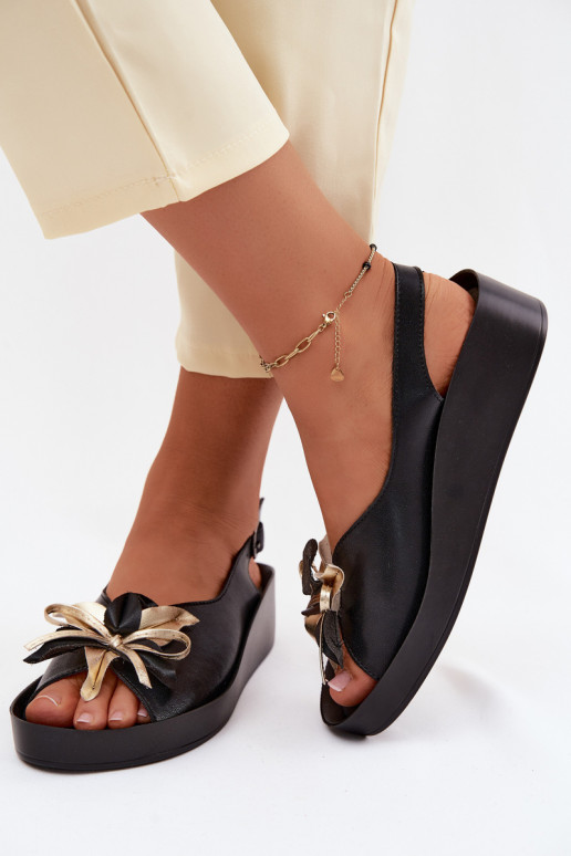 Moteriškos basutės Moteriškas su ornamentais S.Barski KV61-6045 juodos spalvos