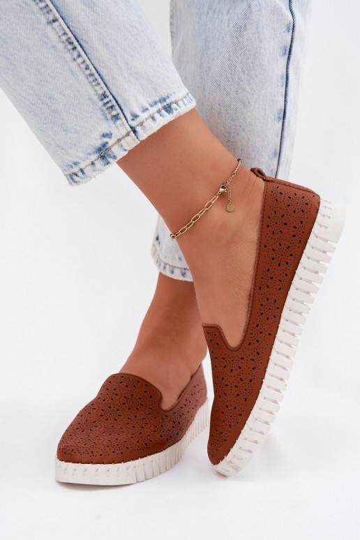 su aužūro elementais Įsispiriamo modelio batai Moteriškas rudos spalvos Salty