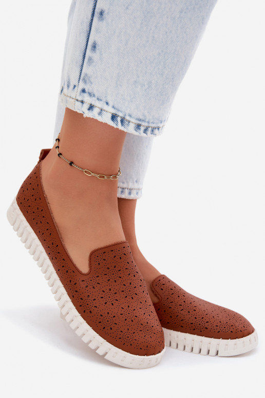 su aužūro elementais Įsispiriamo modelio batai Moteriškas rudos spalvos Salty