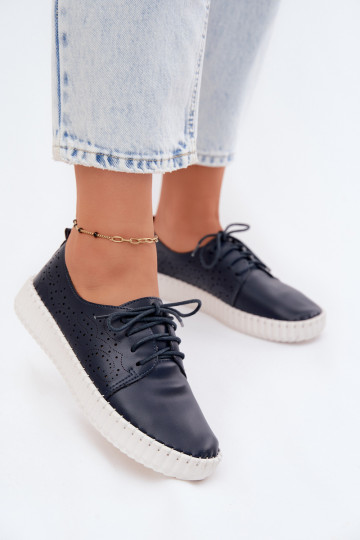 su aužūro elementais batai Moteriškas su raišteliais tamsiai mėlynos spalvos Pearla 2