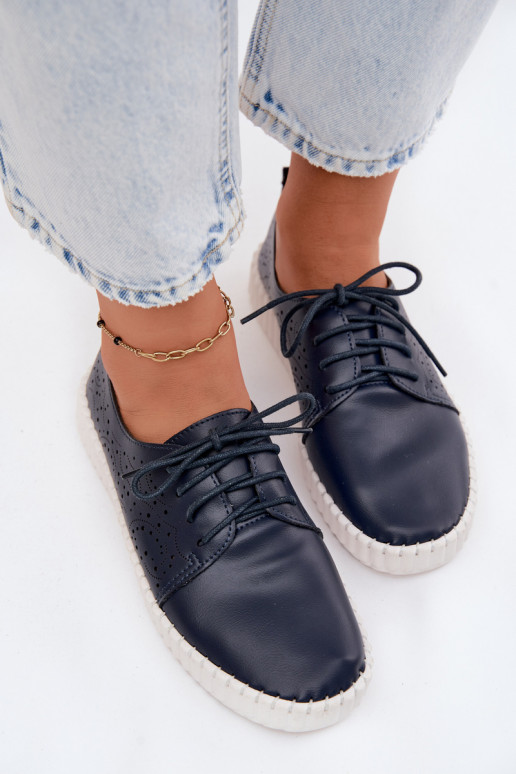 su aužūro elementais batai Moteriškas su raišteliais tamsiai mėlynos spalvos Pearla