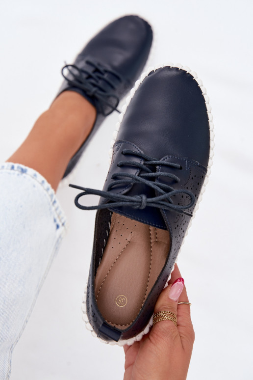 su aužūro elementais batai Moteriškas su raišteliais tamsiai mėlynos spalvos Pearla