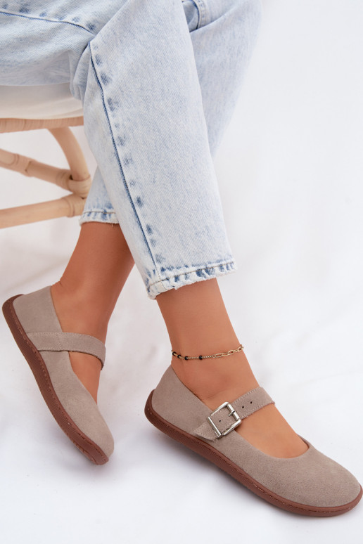 Balerinos BarefootsuĮjungtaturalnego iš zomšosu Zazoo 316 kapučino spalvos