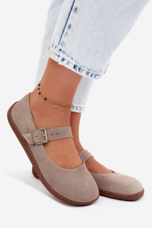 Balerinos BarefootsuĮjungtaturalnego iš zomšosu Zazoo 316 kapučino spalvos