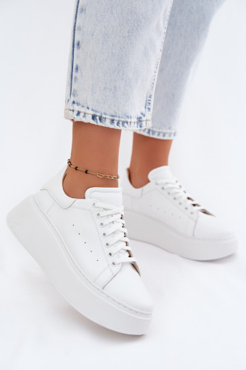 Oda Sneakers modelio batai Moteriškas su platforma Zazoo N408S2 baltos spalvos